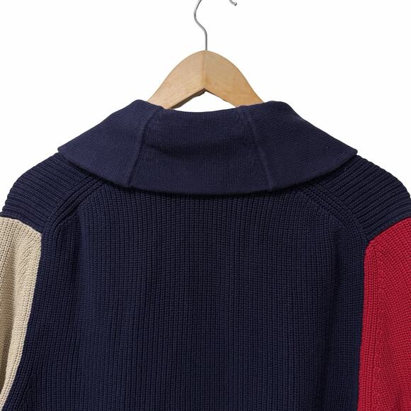 Brooks Brothers Mens Colorblock Shawl Button Front Cardigan Size M Navy Classic - Picture 4 of 8